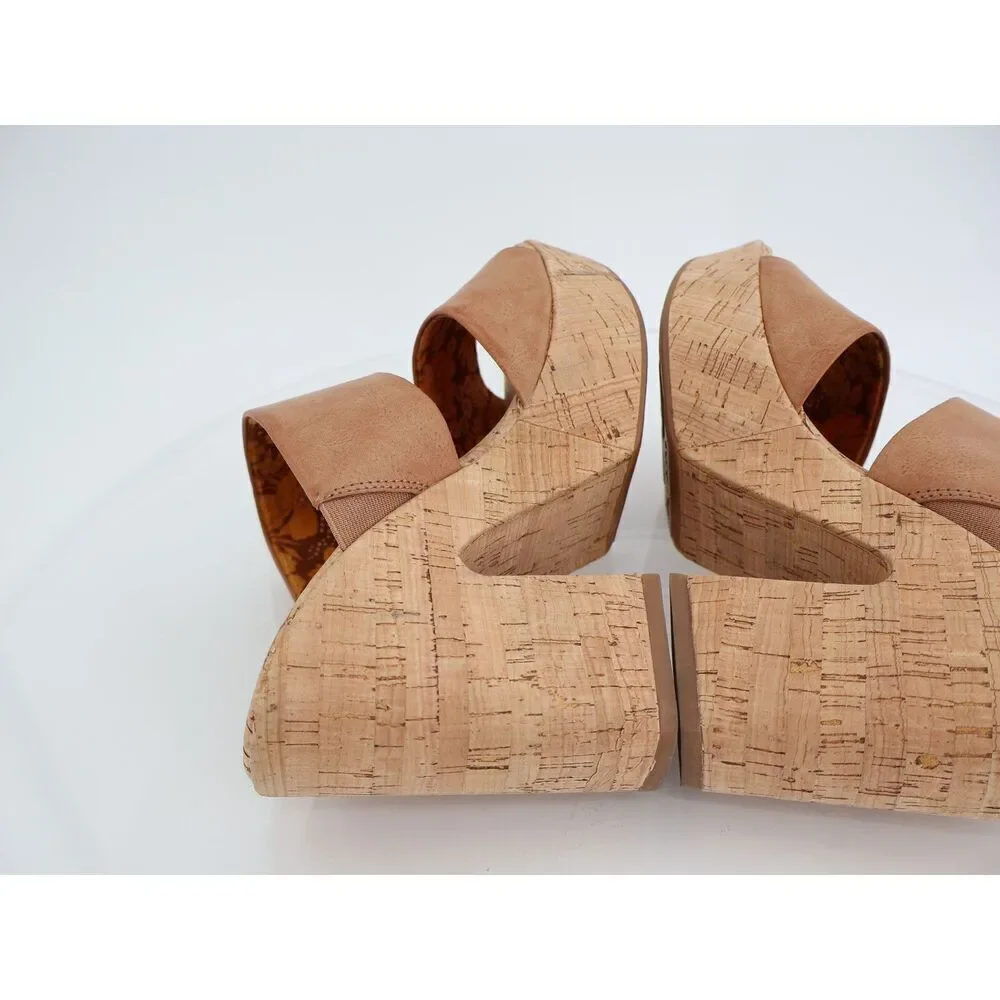 Korks Kork Ease Dezi Sandals Platform Brown Vegan Strappy Chunky Heel Size 11